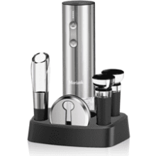 Electric Wine Opener Set with Stand, Rechargeable Opener, Aerator, Stoppers, and Foil Cutter - 6-in-1 Bottle Opener Set for Home Party Bar Outdoor Gift