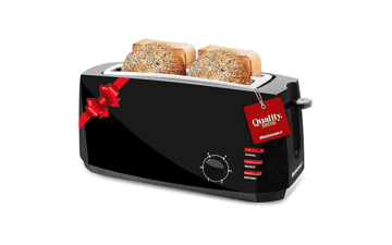 Elite Gourmet ECT4829B Long Slot 4 Slice Toaster - 6 Toast Settings, Defrost, Reheat, Cancel Functions, Slide Out Crumb Tray, Extra Wide Slots - Black