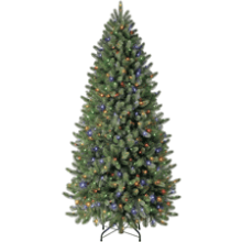 Evergreen Classics 6.5 ft Pre-Lit Vermont Spruce Christmas Tree with Color-Changing LED Lights