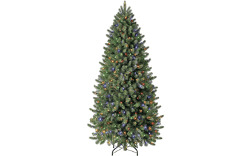 Evergreen Classics 6.5 ft Pre-Lit Vermont Spruce Christmas Tree with Color-Changing LED Lights