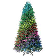 Evergreen Classics 7.5 ft Twinkly Pre-Lit Aspen Pine Christmas Tree with App-Controlled Multi-Color RGB Lights