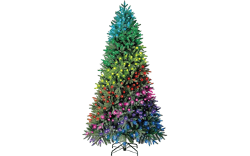 Evergreen Classics 7.5 ft Twinkly Pre-Lit Aspen Pine Christmas Tree with App-Controlled Multi-Color RGB Lights