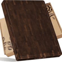 Extra Large Walnut Wood Butcher Block Cutting Board - Sustainable Kitchen Chopping Board with Juice Groove & Handles