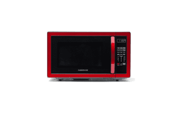 Farberware Countertop Microwave 1000 Watts, 1.1 cu ft - LED Lighting and Child Lock - Metallic Red