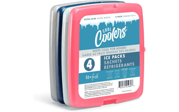 Fit & Fresh Cool Coolers - 4 Pack Slim Ice Packs for Lunch Boxes or Coolers