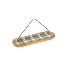 Folkulture Christmas Incense Holder, Wooden Incense Tray for Table Decor, Green Plaid