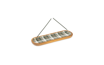 Folkulture Christmas Incense Holder, Wooden Incense Tray for Table Decor, Green Plaid