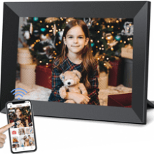 Frameo 10.1 Inch WiFi Digital Picture Frame - 1280 * 800P IPS Touch Screen HD Display - 16GB Storage - Video Clips and Slide Show - Instantly Send Photos Anywhere via Free APP