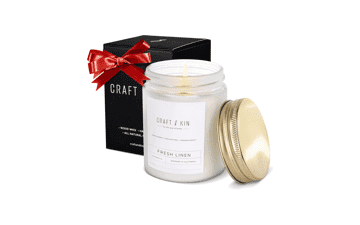 Fresh Linen Scented Candle 8 Oz Winter Candle