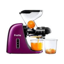 Fretta Cold Press Juicer Extractor, High Juice Yield for Fruit & Vegetable, Nutrient Dense, BPA-Free (Purple)