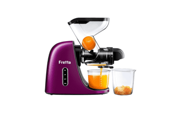 Fretta Cold Press Juicer Extractor, High Juice Yield for Fruit & Vegetable, Nutrient Dense, BPA-Free (Purple)