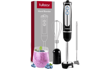 Fullstar 3-in-1 Handheld Electric Immersion Blender - 9-Speed, 500W - Black