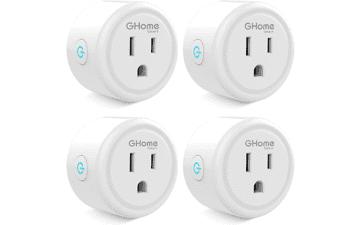 GHome Smart Mini Plug, Wi-Fi Outlet Socket Compatible with Alexa and Google Home, Timer Schedule Function, No Hub Required, 4 Pack, White