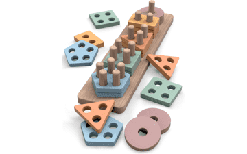 GOPO TOYS Montessori Wooden Sorting and Stacking Toys