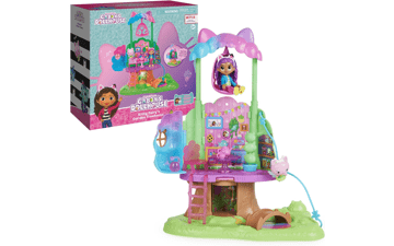 Gabby's Dollhouse Transforming Garden Treehouse Playset with Lights, 2 Figures, 5 Accessories, 1 Delivery, 3 Furniture