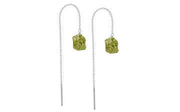 GemInspire 925 Sterling Silver Green Peridot Threader Earring - Women's August Birthstone Jewelry