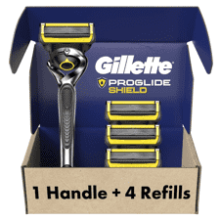 Gillette ProGlide Shield Razor for Men with 4 Blade Refills