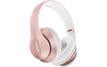 Glynzak Wireless Over Ear Headphones 65H Playtime HiFi Stereo with Microphone and 6EQ Modes Rose Gold