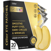 Golden Under Eye Mask - Amino Acid & Collagen - Dark Circles and Puffiness - 20 Pairs