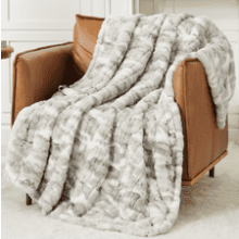 Guohaoi Electric Heated Throw Blanket, 10 Heating Levels, Auto Off, Grey 50"x 60"