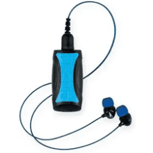 H2O Audio Stream 3 PRO and Surge S+ Earbuds - Waterproof MP3 Player for Swimming with Bluetooth and Short Cord Underwater Headphones (Blue)