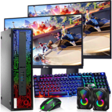 HP G2 RGB Gaming PC Desktop - Intel Core i7 6th Gen | 16GB DDR4 Ram | 1TB SSD | NVIDIA GTX 1050 Ti 4GB DDR5 | Dual 24 Inch Monitors | Windows 10 Pro - Computer Tower for PC Gamers (Renewed)