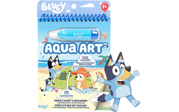 Horizon Group USA Bluey Aqua Art - 4 Reusable Water Art Pages & Pen - Color with Water Book - Water Reveal Activity Book - Paint with Water Books - Doodle Book - No-Mess Art Book