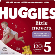 Huggies Little Movers Baby Diapers Size 5, 120 Count