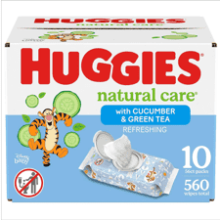 Huggies Natural Care Refreshing Baby Wipes, Hypoallergenic, Scented, 10 Packs