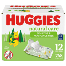 Huggies Natural Care Sensitive Baby Wipes, Unscented, Hypoallergenic, 768 Wipes