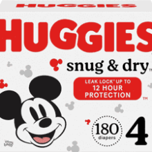 Huggies Snug & Dry Baby Diapers Size 4 180 Ct