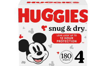 Huggies Snug & Dry Baby Diapers Size 4 180 Ct