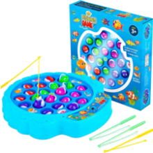 IPIDIPI TOYS Fishing Game Play Set - 21 Fish, 4 Poles, Rotating Board - Family Board Game for Kids and Toddlers