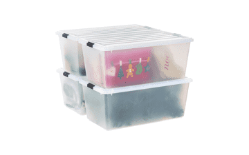 IRIS USA 4 Pack 91qt Large Clear View Plastic Storage Bin