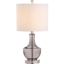 JONATHAN Y JYL1029D Colette 20" Mini Glass LED Table Lamp, Smoked Gray