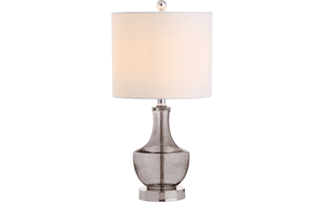 JONATHAN Y JYL1029D Colette 20" Mini Glass LED Table Lamp, Smoked Gray