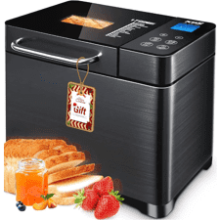 KBS 17-in-1 Bread Maker with Dual Heaters, Stainless Steel, Gluten-Free, Dough Maker, Yogurt PROG, Auto Nut Dispenser