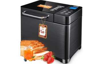 KBS 17-in-1 Bread Maker with Dual Heaters, Stainless Steel, Gluten-Free, Dough Maker, Yogurt PROG, Auto Nut Dispenser