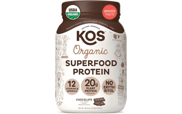 KOS Vegan Protein Powder Chocolate Organic Pea Protein Blend