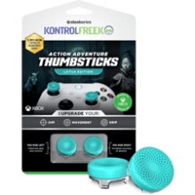 KontrolFreek Lotus Xbox One Xbox Series X Controller Performance Thumbsticks 2 Mid-Rise Concave Teal Clear