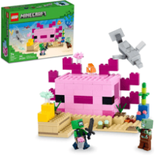 LEGO Minecraft Axolotl House 21247 Building Toy Set - Creative Adventures at Colorful Underwater Base with Diver Explorer, Dolphin, Drowned - Minecraft Toy for 7-Year-Old Kids