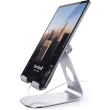 Lamicall Tablet Stand - Adjustable Holder for iPad Pro, Air, Mini, Nexus, Tab - Silver