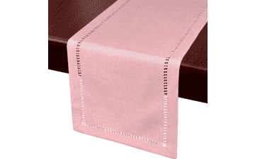 Large Handcrafted Solid Color Dining Table Runner - Pink, 14 x 120