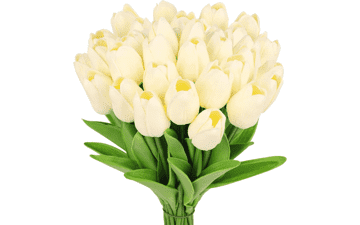 MACTING 30pcs Artificial Tulip Flowers, Real Touch Fake Flowers, Goose Yellow