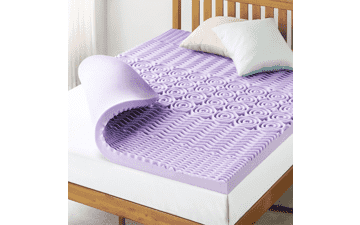 Mellow 3 Inch 5-Zone Memory Foam Mattress Topper with Lavender Infusion - Twin Size