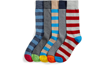 Men's Patterned Socks, 5 Pairs - Amazon Essentials (Previously Goodthreads)