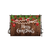 Merry Christmas Backdrop - Rustic Wooden Xmas Decorations Photography Background