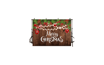 Merry Christmas Backdrop - Rustic Wooden Xmas Decorations Photography Background