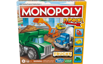 Monopoly Junior: Trucks Edition Board Game for Kids Ages 5+