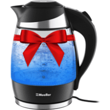 Mueller Ultra Kettle: M99S 1500W Electric Kettle with SpeedBoil Tech, 1.8L Cordless, LED Light, Borosilicate Glass